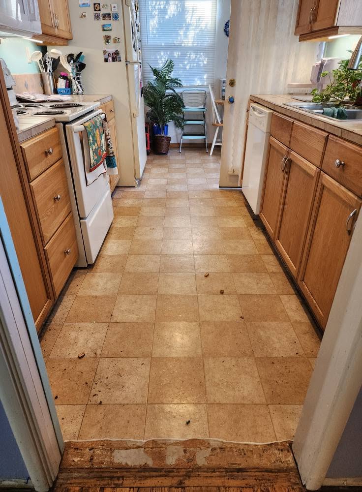 Kitchen — Tile to LVP before
